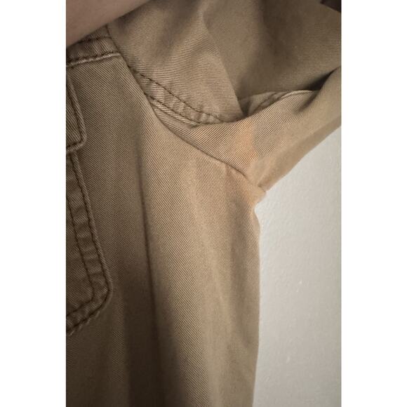 Y2K Hollister Womens Large Army Green Brown Military Utility Jacket Distressed - Picture 11 of 12